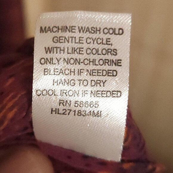 Hinge Womens Orange Purple Sheer Plaid Blouse Medium - Picture 7 of 8